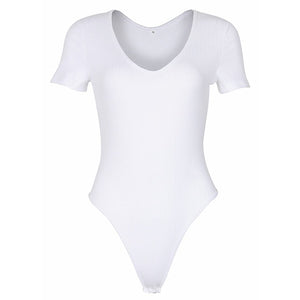 Spring Red Bodycon Black White Bodysuit Sexy Women Rompers Club V-neck Skinny Long Sleeve Jumpsuit Body Suit Tops Overalls M0075