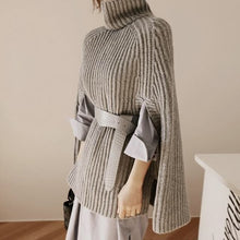Load image into Gallery viewer, Oversize Sweater Fashion Cloak Winter Women Batwing Knitted Ladies Turtleneck Sexy Plus Size Fall Loose  Autumn Europe America