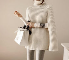 Load image into Gallery viewer, Oversize Sweater Fashion Cloak Winter Women Batwing Knitted Ladies Turtleneck Sexy Plus Size Fall Loose  Autumn Europe America